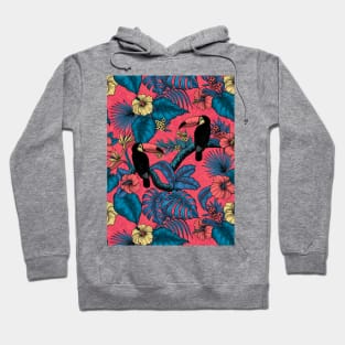 Toucan garden in red and blue Hoodie